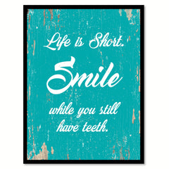 Life Is Short Smile Quote Saying Home Decor Wall Art Gift Ideas 111801