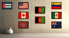 Afghanistan Country Flag Vintage Canvas Print with Brown Picture Frame Home Decor Gifts Wall Art Decoration Artwork