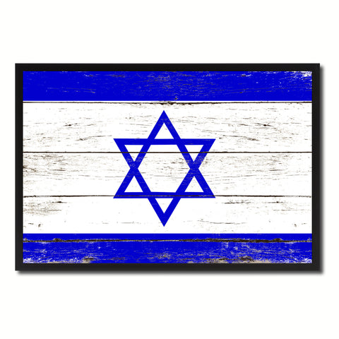 Israel Country National Flag Vintage Canvas Print with Picture Frame Home Decor Wall Art Collection Gift Ideas