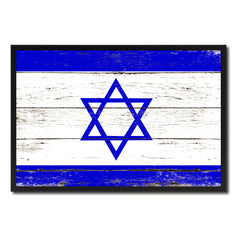 Israel Country National Flag Vintage Canvas Print with Picture Frame Home Decor Wall Art Collection Gift Ideas