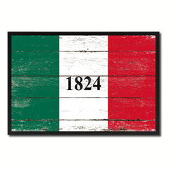 Texas 1824 ALAMO Historical Battle Military Flag Vintage Canvas Print with Picture Frame Home Decor Man Cave Wall Art Collectible Decoration Artwork Gifts