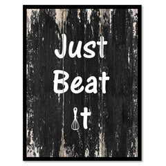 Just beat it Motivational Quote Saying Canvas Print with Picture Frame Home Decor Wall Art