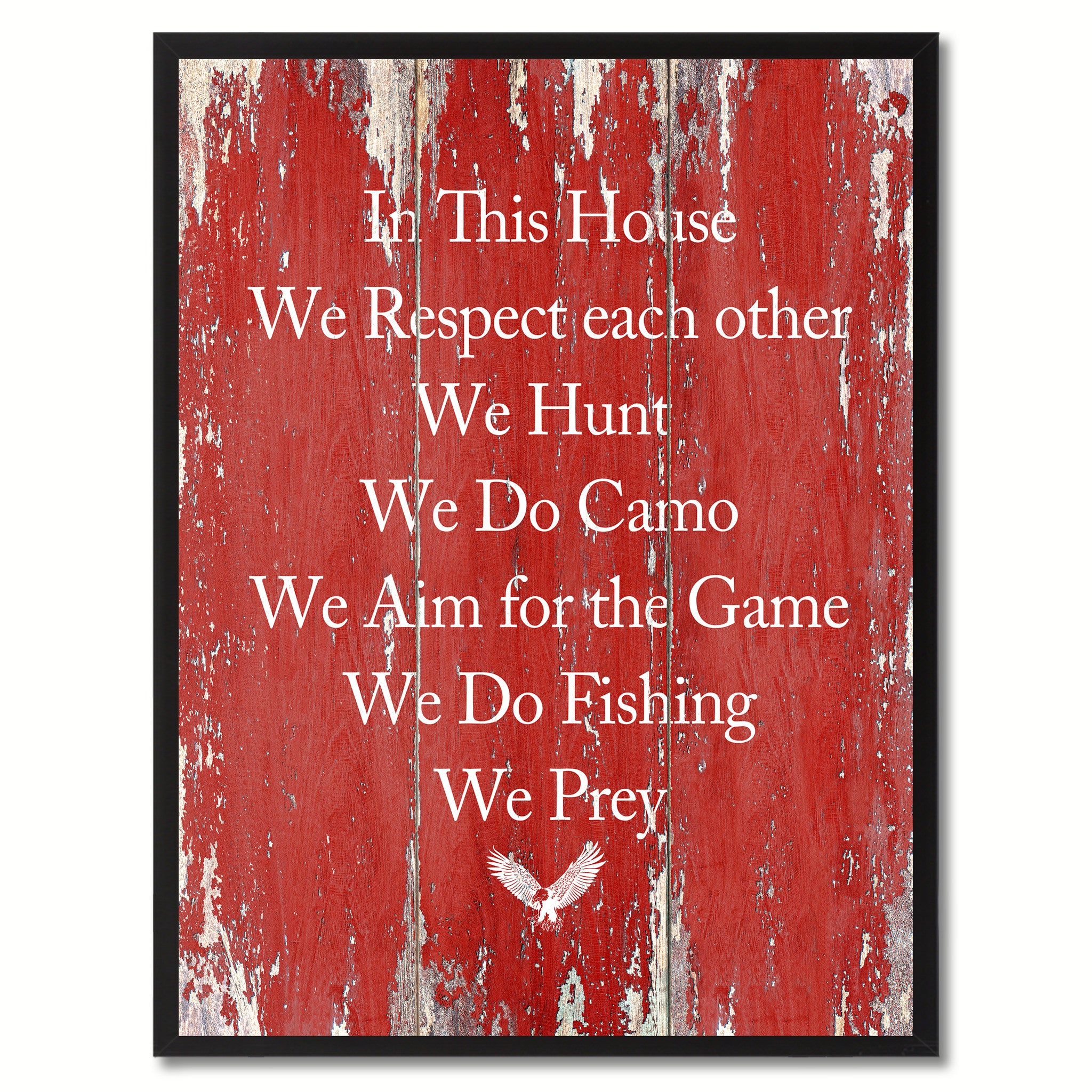 In This House We Respect Each Other Saying Canvas Print, Black Picture Frame Home Decor Wall Art Gifts