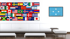 Micronesia Country National Flag Vintage Canvas Print with Picture Frame Home Decor Wall Art Collection Gift Ideas