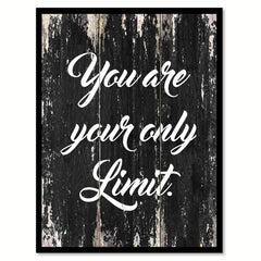 You are your only limit Motivational Quote Saying Canvas Print with Picture Frame Home Decor Wall Art