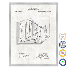 1880 Exercising Machine Old Patent Art Print on Canvas Custom Framed Vintage Home Decor Wall Decoration Great for Gifts