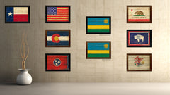 Rwanda Country Flag Vintage Canvas Print with Brown Picture Frame Home Decor Gifts Wall Art Decoration Artwork