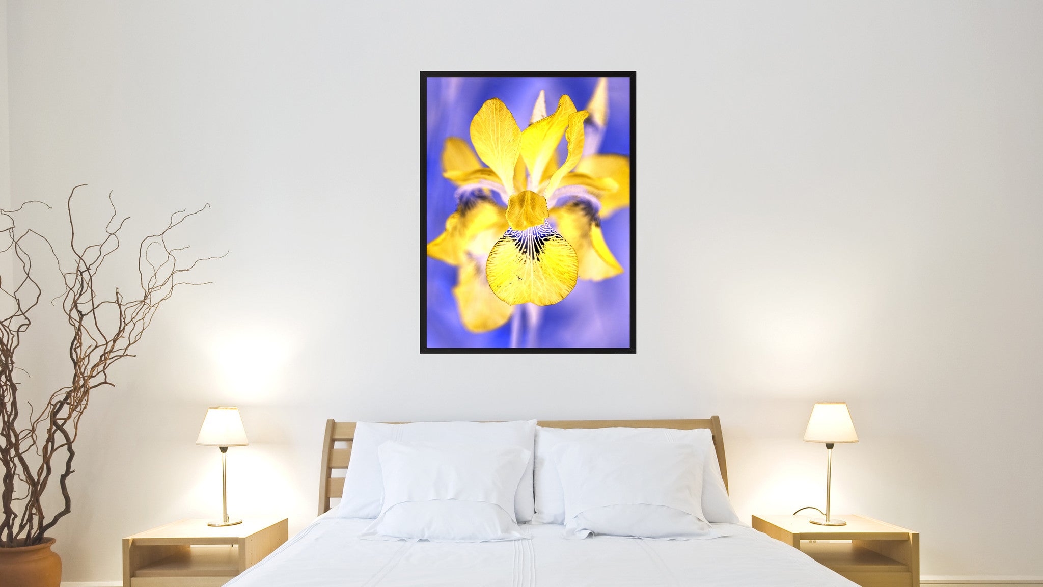 Yellow Iris Flower Framed Canvas Print Home Décor Wall Art