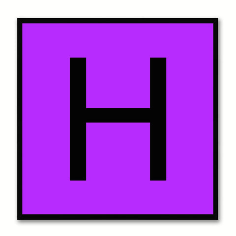 Alphabet H Purple Canvas Print Black Frame Kids Bedroom Wall Décor Home Art