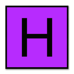 Alphabet H Purple Canvas Print Black Frame Kids Bedroom Wall Décor Home Art