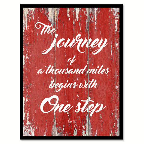 The Journey Of A Thousand Miles Lao Tzu Inspirational Quote Saying Gift Ideas Home Decor Wall Art