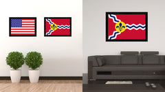 St Louis City Missouri State Flag Canvas Print Black Picture Frame