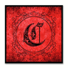 Alphabet C Red Canvas Print Black Frame Kids Bedroom Wall Décor Home Art