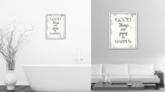 Good Things Are Going To Happen Vintage Saying Gifts Home Decor Wall Art Canvas Print with Custom Picture Frame