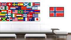 Norway Country National Flag Vintage Canvas Print with Picture Frame Home Decor Wall Art Collection Gift Ideas