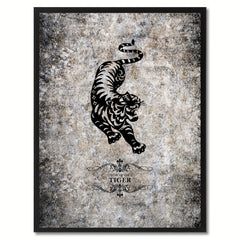 Zodiac Tiger Horoscope Canvas Print, Black Picture Frame Home Decor Wall Art Gift