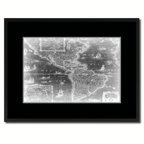 America Vintage Vivid Sepia Map Canvas Print, Picture Frames Home Decor Wall Art Decoration Gifts