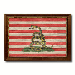Revolution Split Up New Sprint Military Flag Texture Canvas Print with Brown Picture Frame Home Decor Wall Art Gifts