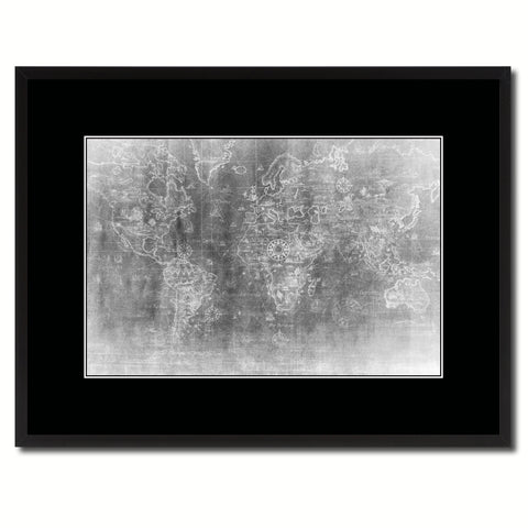 World Vintage Monochrome Map Canvas Print, Gifts Picture Frames Home Decor Wall Art