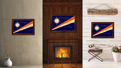 Marshall Islands Country Flag Vintage Canvas Print with Brown Picture Frame Home Decor Gifts Wall Art Decoration Artwork