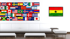 Ghana Country National Flag Vintage Canvas Print with Picture Frame Home Decor Wall Art Collection Gift Ideas