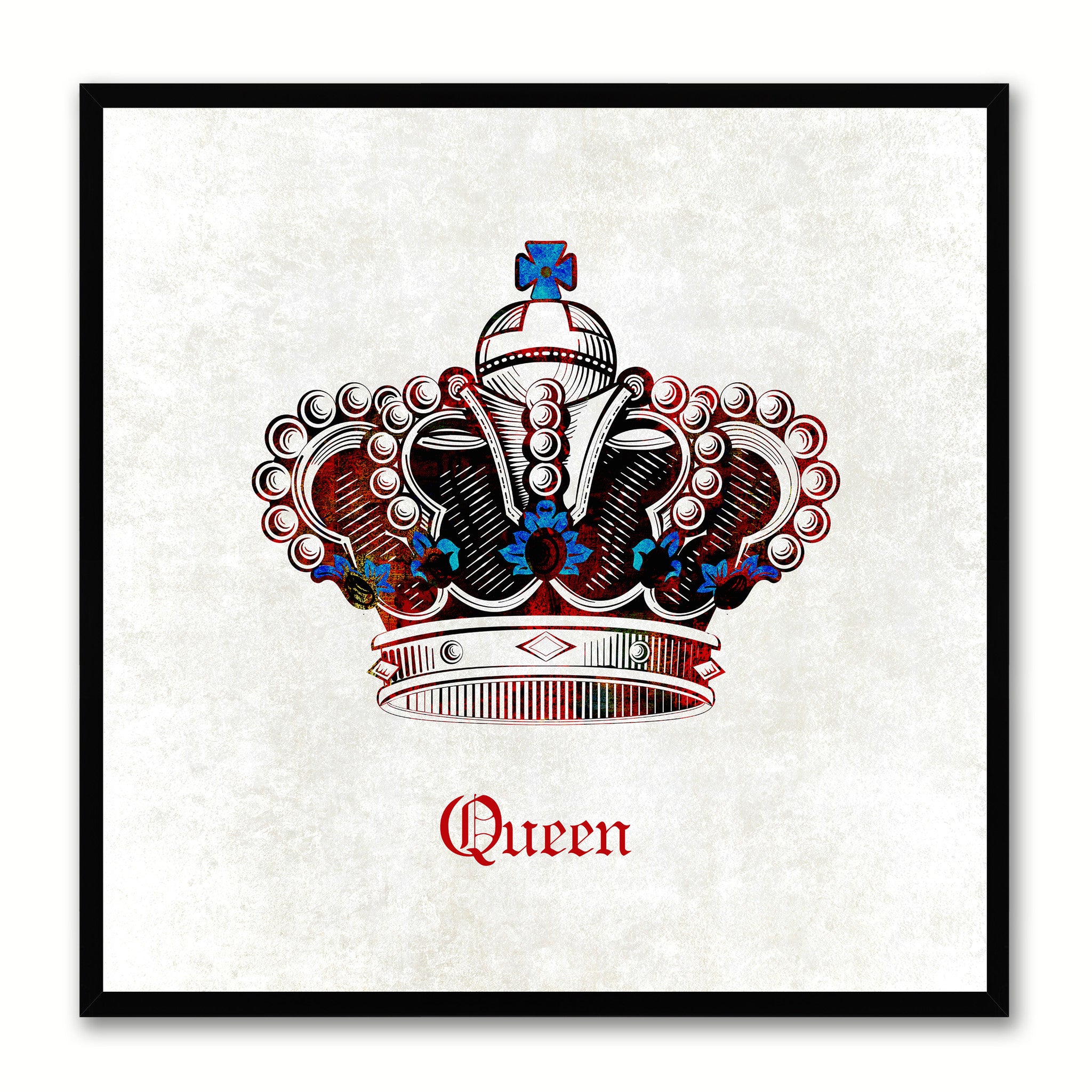 Queen White Canvas Print Black Frame Kids Bedroom Wall Home Décor