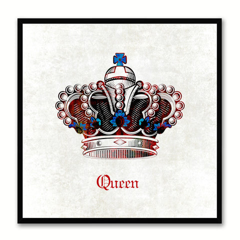 Queen White Canvas Print Black Frame Kids Bedroom Wall Home Décor