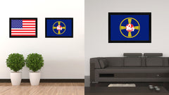 Omaha City Nebraska State Flag Canvas Print Black Picture Frame