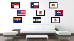 Illinois State Flag Canvas Print with Custom Black Picture Frame Home Decor Wall Art Decoration Gifts