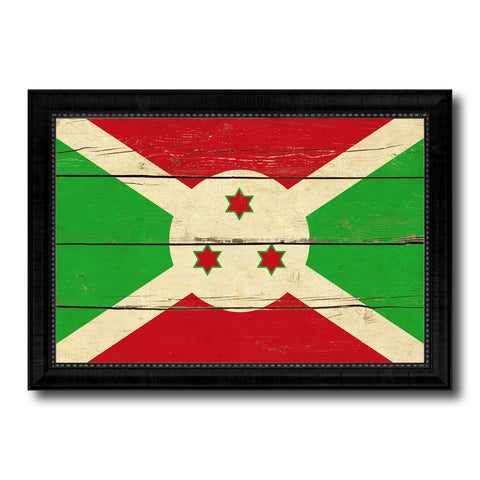 Burundi Country Flag Vintage Canvas Print with Black Picture Frame Home Decor Gifts Wall Art Decoration Artwork