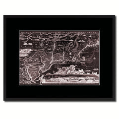 New England Vintage Vivid Sepia Map Canvas Print, Picture Frames Home Decor Wall Art Decoration Gifts