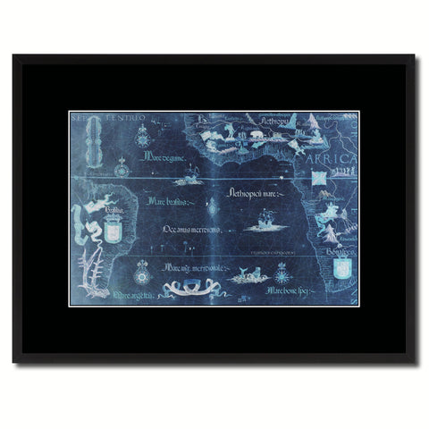 Portolan Chart Vintage Vivid Color Map Canvas Print, Picture Frame Home Decor Wall Art Office Decoration Gift Ideas