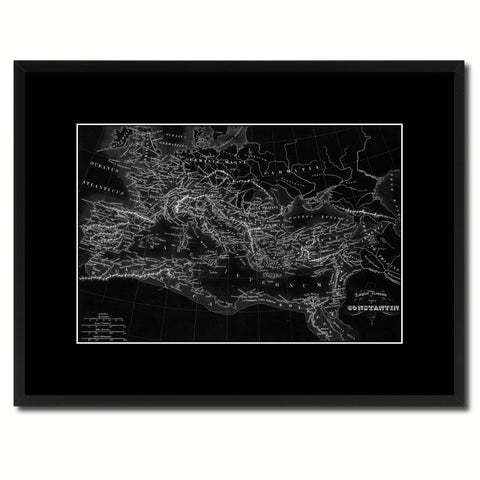 Constantine EmpireVintage Monochrome Map Canvas Print, Gifts Picture Frames Home Decor Wall Art