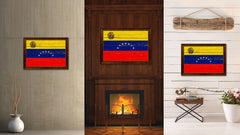 Venezuela Country Flag Vintage Canvas Print with Brown Picture Frame Home Decor Gifts Wall Art Decoration Artwork