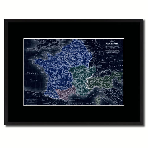 France Vintage Vivid Color Map Canvas Print, Picture Frame Home Decor Wall Art Office Decoration Gift Ideas