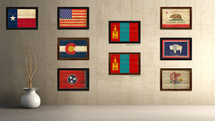 Mongolia Country Flag Vintage Canvas Print with Black Picture Frame Home Decor Gifts Wall Art Decoration Artwork