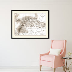 Columbia Venezuela Guianna Vintage Sepia Map Canvas Print, Picture Frame Gifts Home Decor Wall Art Decoration
