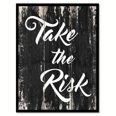 Take the risk Motivational Quote Saying Canvas Print with Picture Frame Home Decor Wall Art