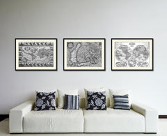 Finland Centuries Vintage B&W Map Canvas Print, Picture Frame Home Decor Wall Art Gift Ideas