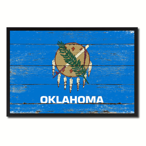 Oklahoma State Vintage Map Gifts Home Decor Wall Art Office Decoration