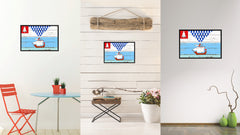 Belfast City Maine State Flag Vintage Canvas Print with Black Picture Frame Home Decor Wall Art Collectible Decoration Artwork Gifts