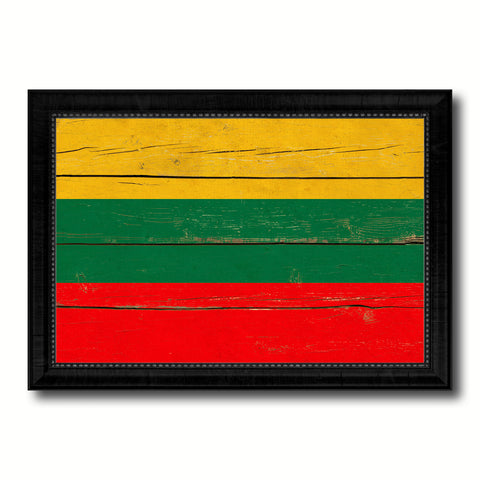 Lithuania Country Flag Vintage Canvas Print with Black Picture Frame Home Decor Gifts Wall Art Decoration Artwork