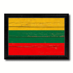 Lithuania Country Flag Vintage Canvas Print with Black Picture Frame Home Decor Gifts Wall Art Decoration Artwork