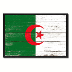 Algeria Country National Flag Vintage Canvas Print with Picture Frame Home Decor Wall Art Collection Gift Ideas