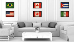 Canada Country Flag Texture Canvas Print with Black Picture Frame Home Decor Wall Art Decoration Collection Gift Ideas