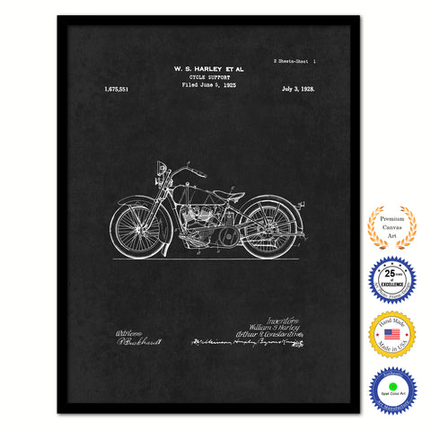 1928 Cycle Support Old Patent Art Print on Canvas Custom Framed Vintage Home Decor Wall Decoration Great for Gifts