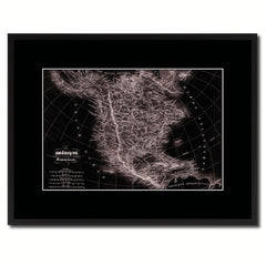 North America Canada Mexico Vintage Vivid Sepia Map Canvas Print, Picture Frames Home Decor Wall Art Decoration Gifts