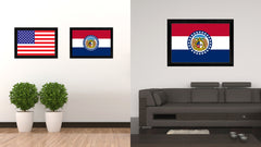 Missouri State Flag Canvas Print with Custom Black Picture Frame Home Decor Wall Art Decoration Gifts