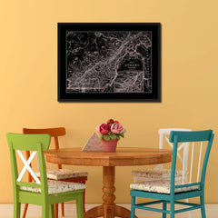 Quebec Montreal Vintage Vivid Sepia Map Canvas Print, Picture Frames Home Decor Wall Art Decoration Gifts