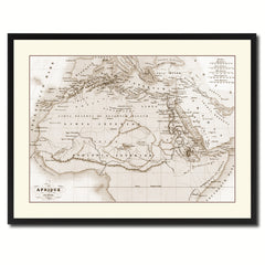 Ancient Africa Vintage Sepia Map Canvas Print, Picture Frame Gifts Home Decor Wall Art Decoration